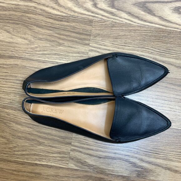 J.Crew Womens Size 8.5 Black Leather Slipper Loafers Slip On - Picture 7 of 11